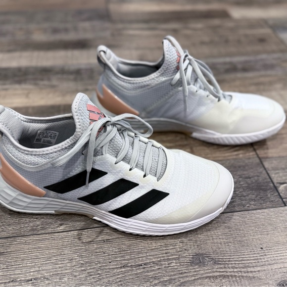 adidas Adizero Ubersonic 4 White, Light Grey & Black Tennis Shoe, women’s size 9 - Picture 2 of 12